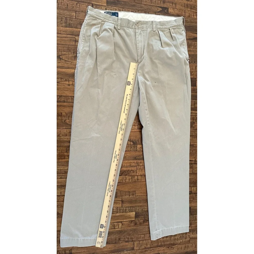 Polo Ralph‎ Lauren Ethan Pant Men's Khaki Beige Cotton Trousers Pony Logo 38x34